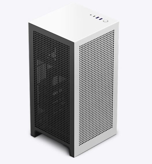 NZXT H1 Version 2 - Small Form-Factor ITX Case - Dual Chamber Airflow - Tinted Tempered Glass Front Panel - 140mm Liquid Cooler - SFX 750W 80+ Gold PSU - PCIe Gen4 Riser