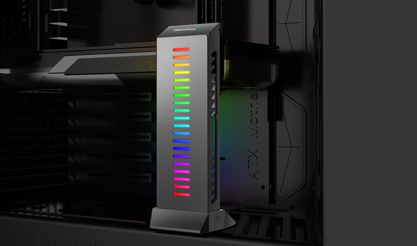 DeepCool GH-01 RGB / GH-01 A-RGB GPU stand with 9 individual A-RGB LEDs