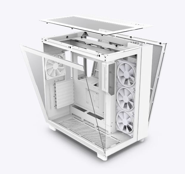 NZXT - H9 Flow ATX Mid-Tower Case with Dual Chamber - White