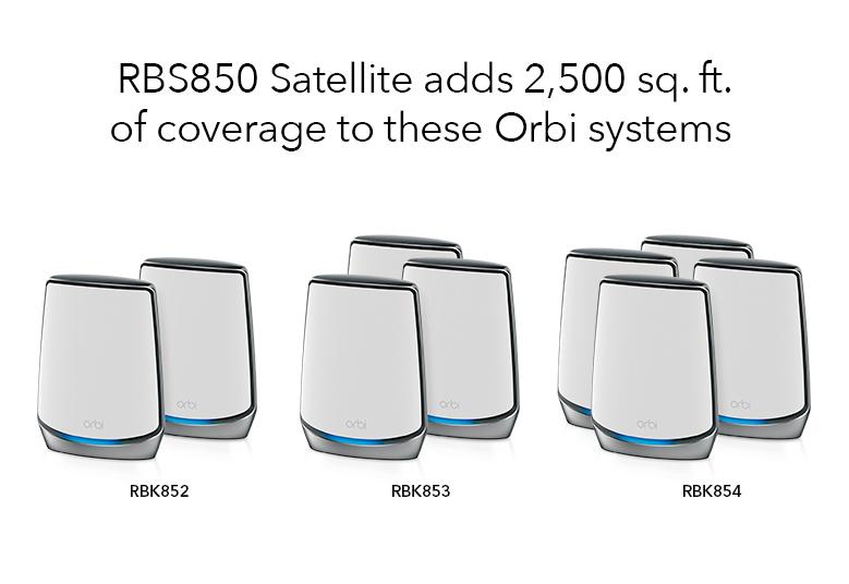 NETGEAR Orbi 850 Series Tri-band WiFi 6 Mesh Add-on Satellite, 6Gbps AX6000 WiFi Satellite (RBS850)