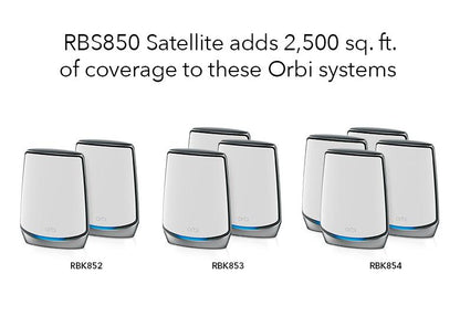 NETGEAR Orbi 850 Series Tri-band WiFi 6 Mesh Add-on Satellite, 6Gbps AX6000 WiFi Satellite (RBS850)