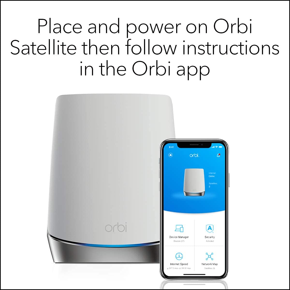 NETGEAR Orbi 750 Series Tri-band WiFi 6 Mesh Add-on Satellite, 4.2Gbps AX4200 WiFi Satellite (RBS750)