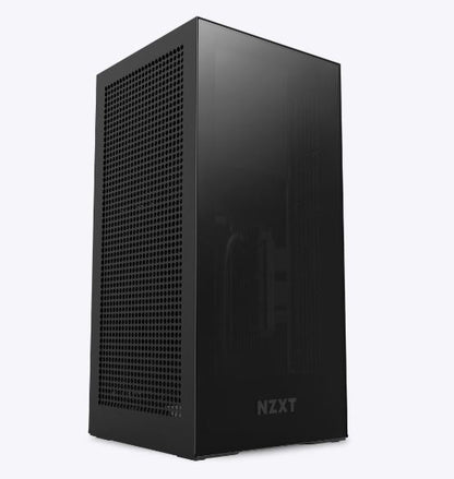 NZXT H1 Version 2 - Small Form-Factor ITX Case - Dual Chamber Airflow - Tinted Tempered Glass Front Panel - 140mm Liquid Cooler - SFX 750W 80+ Gold PSU - PCIe Gen4 Riser