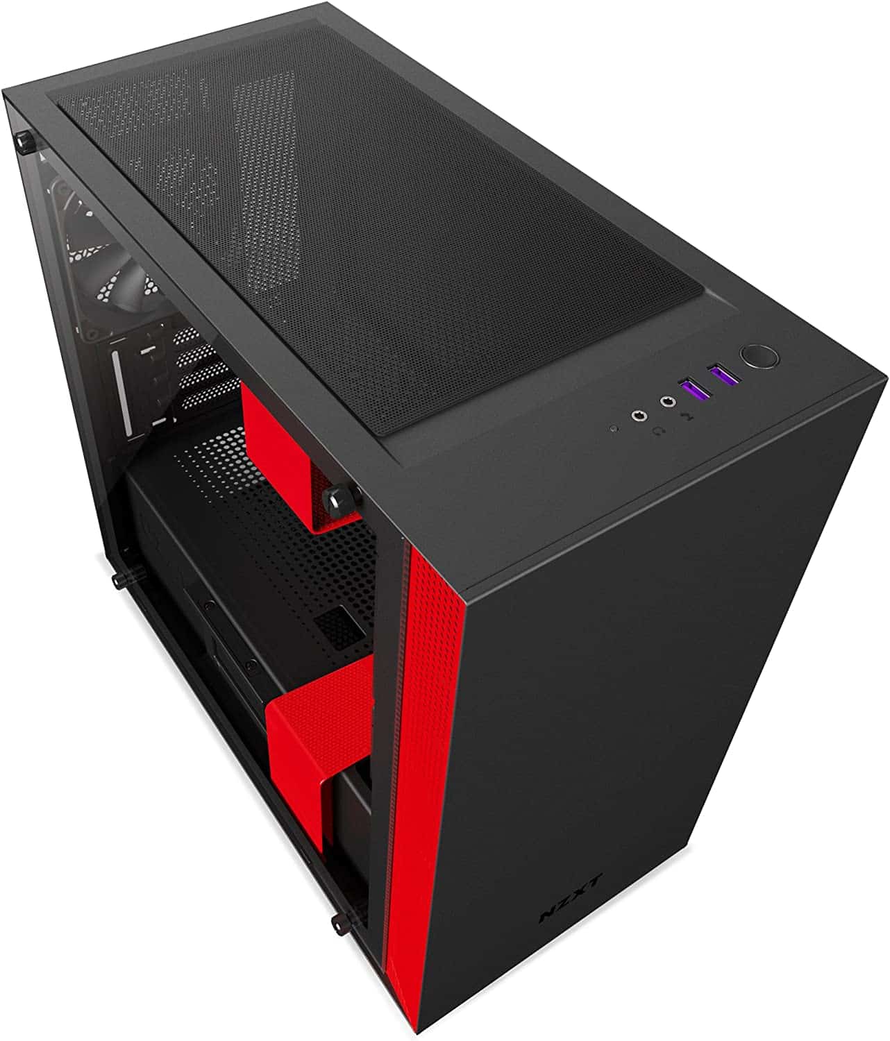 H400i Micro-ATX Computer Case Black/Red