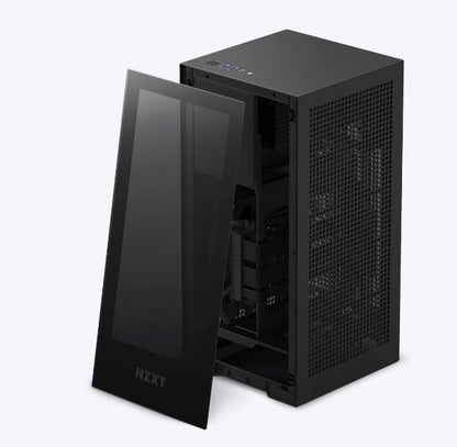 NZXT H1 Version 2 - Small Form-Factor ITX Case - Dual Chamber Airflow - Tinted Tempered Glass Front Panel - 140mm Liquid Cooler - SFX 750W 80+ Gold PSU - PCIe Gen4 Riser