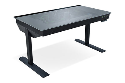 Lian Li DK-04F/ DK-05F/ DK-04GX Black - Switchable Glass, New Monitor Bracket Desk Case