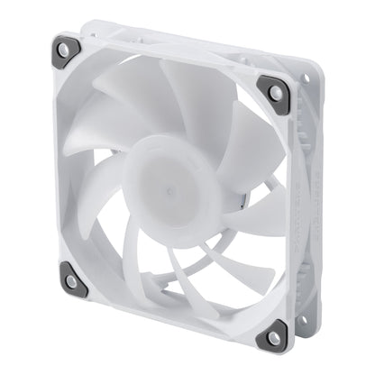 Phanteks 120mm MP PWM Fan, high Static Pressure, Optimized for Silence, Sleeved Daisy-Chain Cables, White Blades (PH-F120M25_DRGB_PWM)